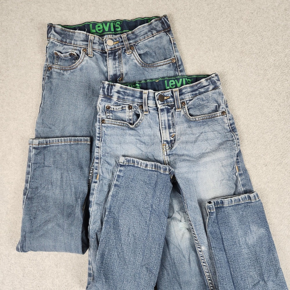 Levi's 511 Jeans Boys 10 Blue Denim Medium Wash Slim Adjustable Waist Lot of 2
